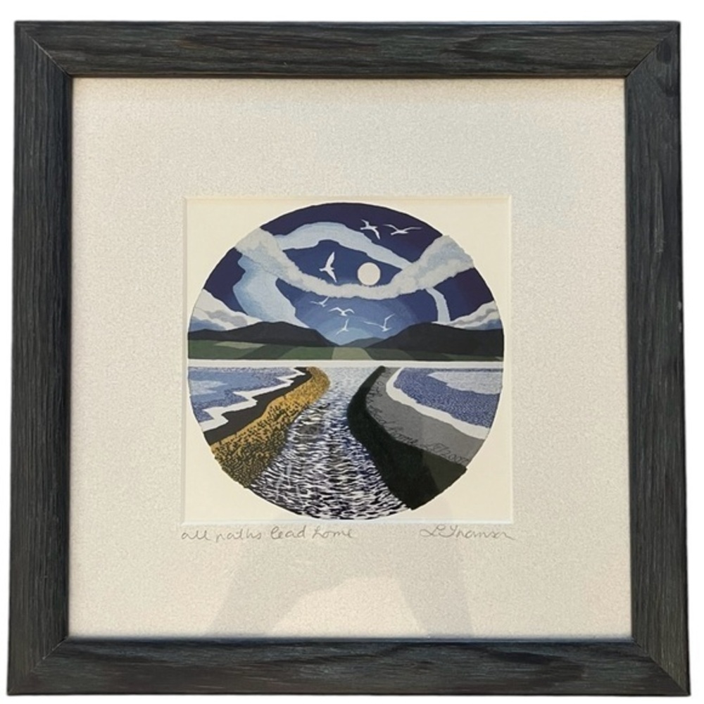 Leila Thomson Original Signed Framed “All Paths Lead Home” Tapestry Art Print